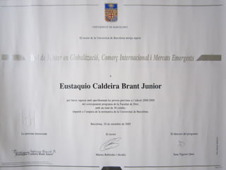 Master certificate - Universitat de Barcelona