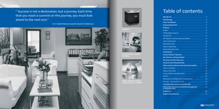 Table of contents
4 5
Who We Are . . . . . . . . . . . . . . . . . . . . . . . . . . . . . . . . . . . . . . . . . . . . . . . . 6
CEO Message . . . . . . . . . . . . . . . . . . . . . . . . . . . . . . . . . . . . . . . . . . . . . . . . 8
Vision and Mission . . . . . . . . . . . . . . . . . . . . . . . . . . . . . . . . . . . . . . . . . 10
Organizational Chart . . . . . . . . . . . . . . . . . . . . . . . . . . . . . . . . . . . . . . . 12
Products . . . . . . . . . . . . . . . . . . . . . . . . . . . . . . . . . . . . . . . . . . . . . . . . . . .14
Chillers . . . . . . . . . . . . . . . . . . . . . . . . . . . . . . . . . . . . . . . . . . . . . . . . . . . . 16
Chilled Water Systems .. . . . . . . . . . . . . . . . . . . . . . . . . . . . . . . . . . . . .17
DX Systems . . . . . . . . . . . . . . . . . . . . . . . . . . . . . . . . . . . . . . . . . . . . . . . .18
VRF System and Heat Recovery Wheel . . . . . . . . . . . . . . . . . . . . . 19
Close Control Unit . . . . . . . . . . . . . . . . . . . . . . . . . . . . . . . . . . . . . . . . . 19
Decorative Units .. . . . . . . . . . . . . . . . . . . . . . . . . . . . . . . . . . . . . . . . . . 20
Special Application . . . . . . . . . . . . . . . . . . . . . . . . . . . . . . . . . . . . . . . . 21
Dehumidification Unit . . . . . . . . . . . . . . . . . . . . . . . . . . . . . . . . . . . . . 21
Certifications . . . . . . . . . . . . . . . . . . . . . . . . . . . . . . . . . . . . . . . . . . . . . . 22
Product Software Selection .. . . . . . . . . . . . . . . . . . . . . . . . . . . . . . . . 24
Our Factories/ Testing facilities . . . . . . . . . . . . . . . . . . . . . . . . . . . . 26
Warranty and After Sales Care . . . . . . . . . . . . . . . . . . . . . . . . . . . . . . 32
Corporate Social Responsibility .. . . . . . . . . . . . . . . . . . . . . . . . . . . . 34
Where American Breeze units have been installed . . . . . . . . . . . 38
Towers & Buildings . . . . . . . . . . . . . . . . . . . . . . . . . . . . . . . . . . . . . . . . . 40
Villas & Community .. . . . . . . . . . . . . . . . . . . . . . . . . . . . . . . . . . . . . . . . 46
Luxury Hotels and Apartments .. . . . . . . . . . . . . . . . . . . . . . . . . . . . 50
Schools . . . . . . . . . . . . . . . . . . . . . . . . . . . . . . . . . . . . . . . . . . . . . . . . . . . . 54
Showrooms and Mixed Use Developments . . . . . . . . . . . . . . . . . 56
Overseas – GCC and North Africa . . . . . . . . . . . . . . . . . . . . . . . . . . . . . 60
Consultant who approved/specified ACB . . . . . . . . . . . . . . . . . . . . 64
Government Departments & Clients who approved .. . . . . . . . . . 65
or nominated ACB
Contractors . . . . . . . . . . . . . . . . . . . . . . . . . . . . . . . . . . . . . . . . . . . . . . . 66
Projects Reference List .. . . . . . . . . . . . . . . . . . . . . . . . . . . . . . . . . . . . 67
Where American Breeze
units have been installed
38
Products
14
Our Factories/ Testing
Facilities
26
“ Success is not a destination, but a journey. Each time
that you reach a summit on this journey, you must look
ahead to the next one.”
H.H. Sheikh Mohammed Bin Rashid Al Maktoum
 