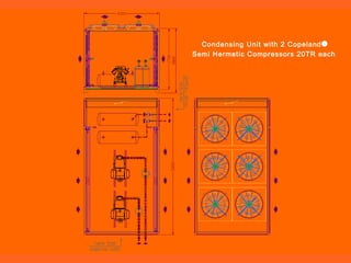 Condensing Unit with 2 Copeland
Semi Hermetic Compressors 20TR each
 