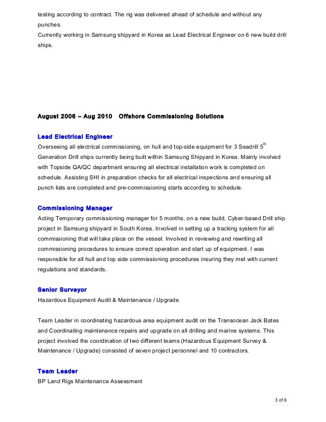 team leader personal statement