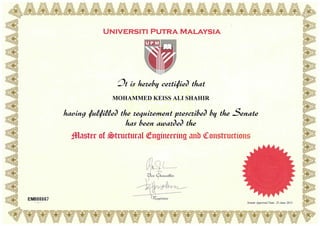 mohammed keiss Certificate - Master