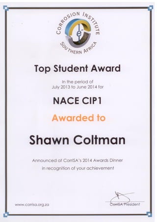 Top Student 2013 to 2014 CIP 1 Award