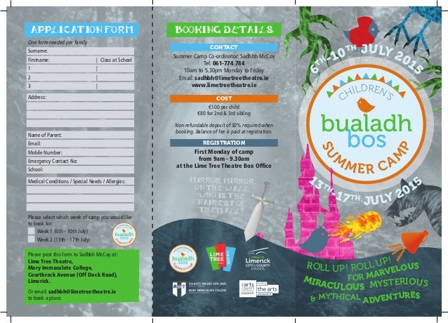 bualadh bos summer camp brochure 1 camp brochure