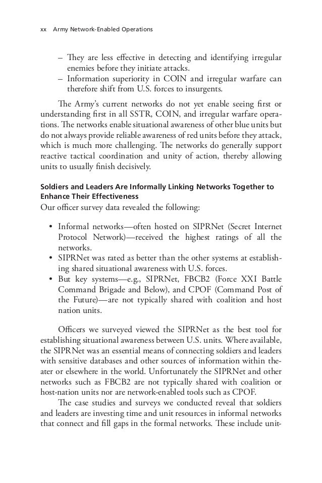 Army Network Centric Operations