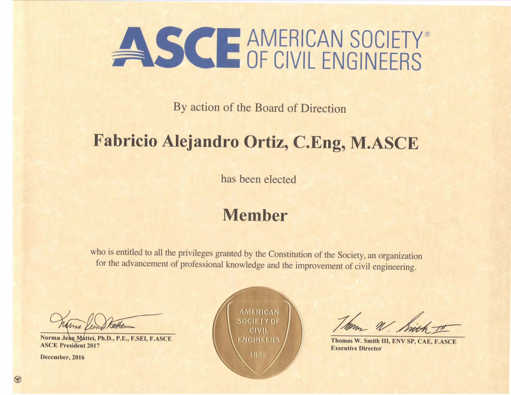 ASCE Membership Certificate-Statement | PDF