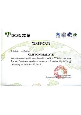 ISCES 2016_Conference Certificate