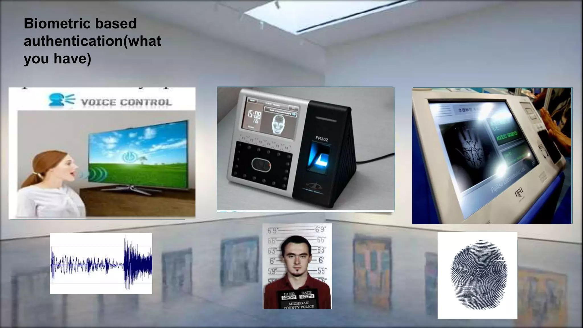 Biometric based
authentication(what
you have)
 