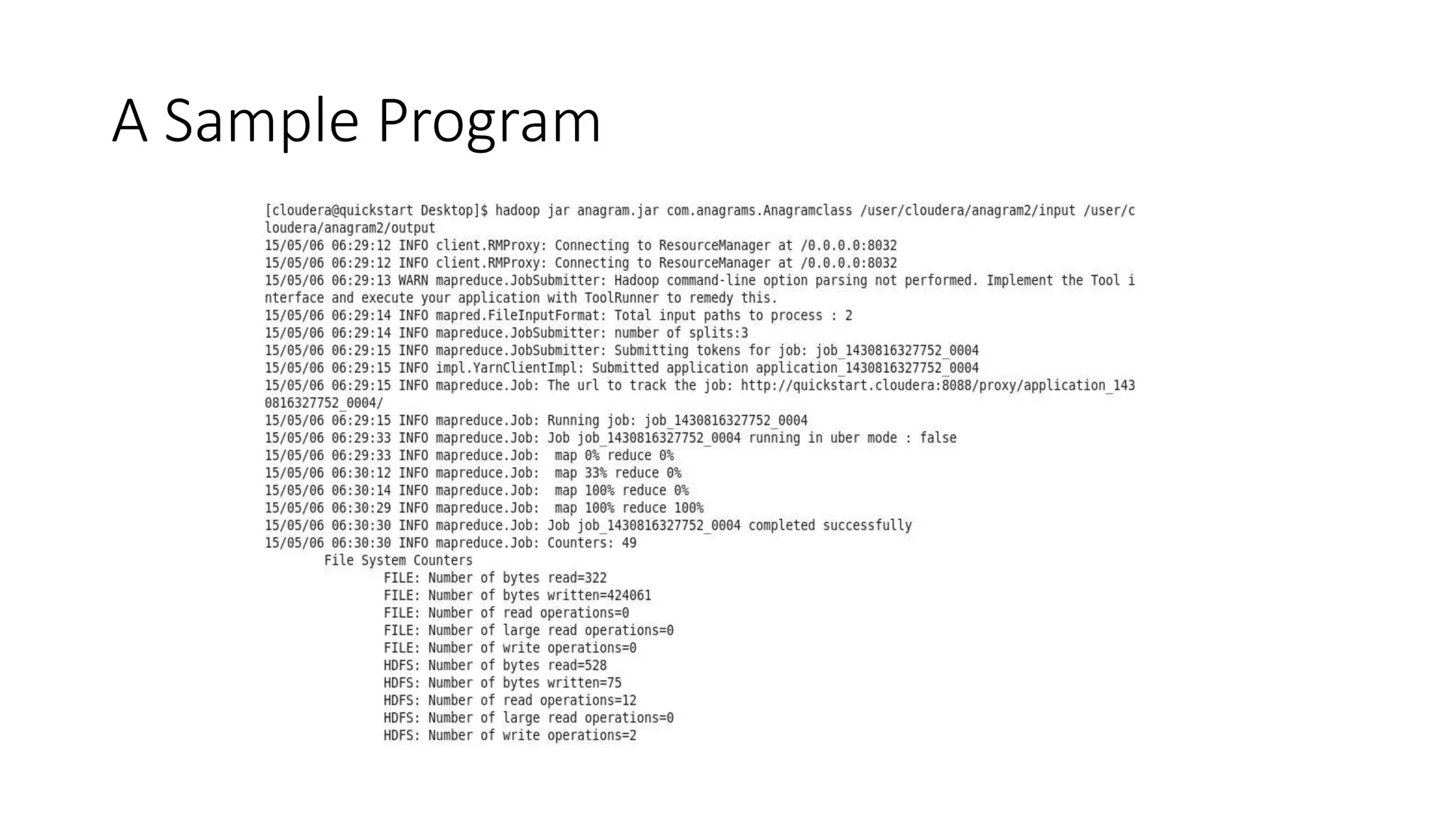 A Sample Program
 