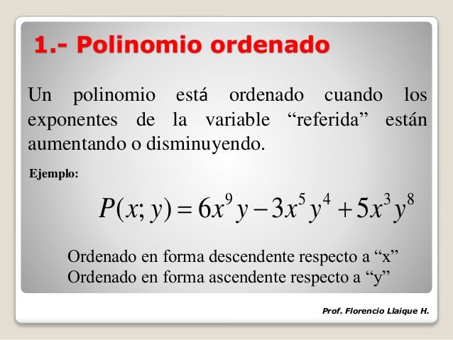 Algebra Elemental Polinomios