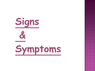 Signs
&
Symptoms
 