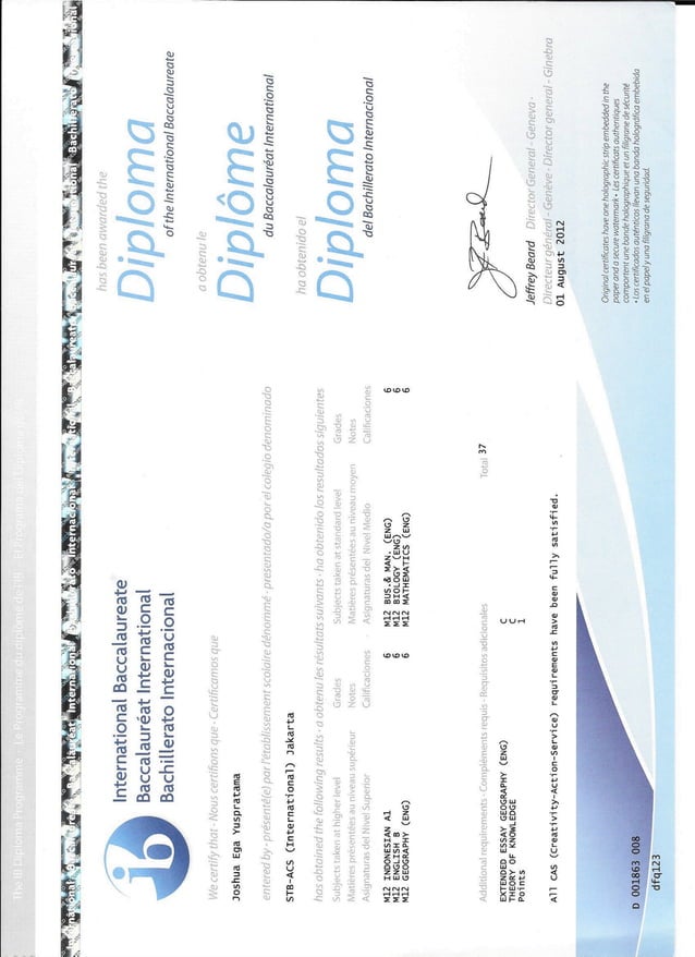 IB Diploma Certificate