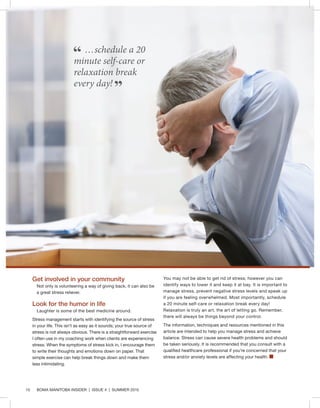 15 BOMA MANITOBA INSIDER | ISSUE 4 | SUMMER 2015
 