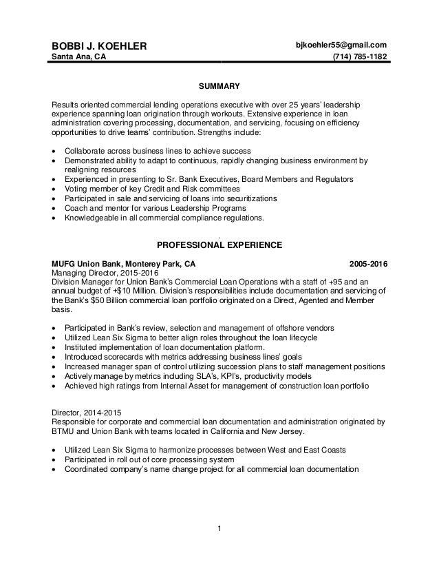 business loan resumes