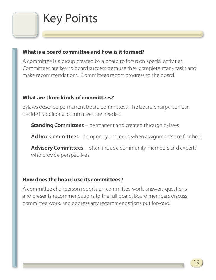 Putting board standing committees to work as governing engines part 2 implementation