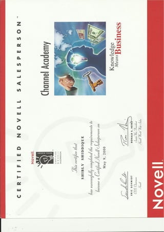 NOVEL Certificate