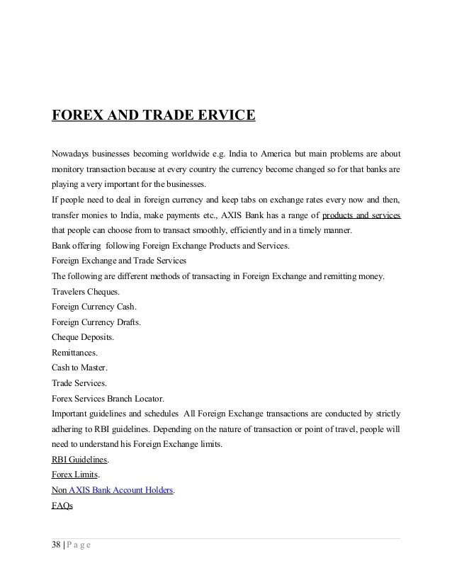 Axis Bank Forex Trading - 
