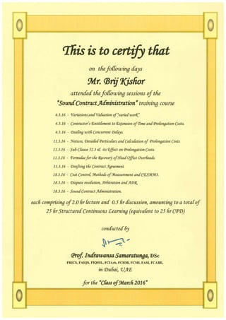 Sound Contract Administration Certificate
