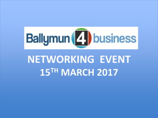 NETWORKING EVENT
15TH MARCH 2017
 