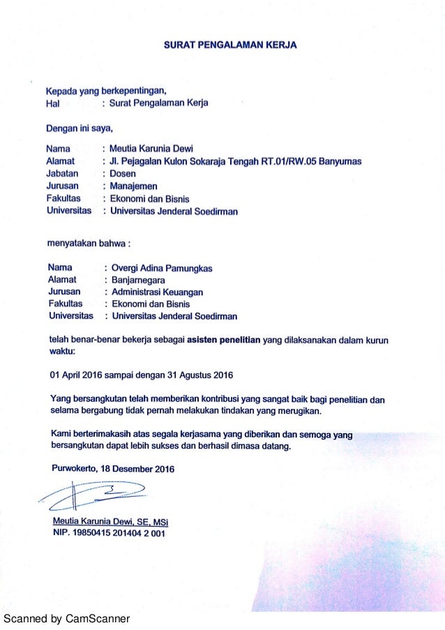 Surat Referensi Kerja Overgi