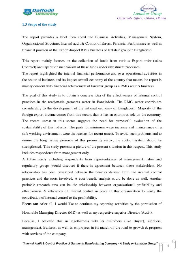 An Internship Report On Internal Audit Control Practice - 
