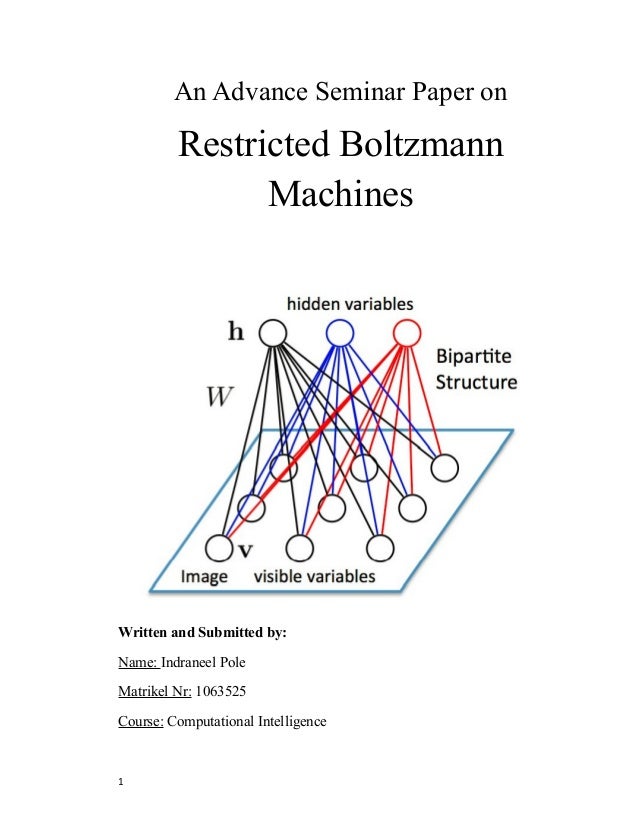 deep boltzmann machines tutorial
