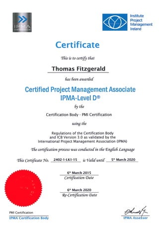 Level D Project Management Associate