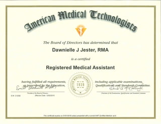 AMT certification 212390 2016