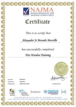 Fire Warden Certificate
