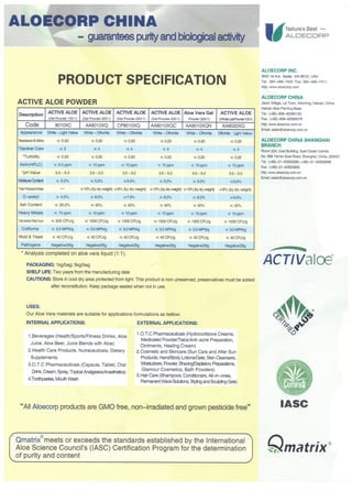 product specification 2015