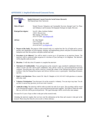 85
APPENDIX 3. Implied Informed Consent Form.
 