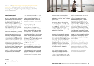 243242 Mobile Commerce Guide Engage Customers and Build Loyalty in Developed and Emerging Markets
Large, well known stores in the U.S., such
as JCPenney, Nordstrom and even fast food
chain McDonald’s are now using mPOS
devices to reduce queues and make the
payment process as pain-free as possible.
Reaching new heights
As this continues, some of the most
successful providers, together with those
with the biggest investors, will climb way
up into the clouds. The value chain, which
started from e-receipts that enable
customer recognition and a direct marketing
channel, will soon see an mPOS terminal
capable of integrating a complete merchant
database, along with supporting functionality
for customer interaction, marketing,
inventory management, account
management and more.
This erosion of the banks’ corner comes at
a difficult time. Mobile Financial Services
(MFS) stakeholders widely acknowledge
that value added services, such as
e-voucher promotions, mobile couponing
and loyalty rewards will play a vital role in
driving widespread consumer adoption of
mobile payments. Unfortunately, many of
Tapping new segments
New mPOS devices are initially targeting an
untapped segment: the micro merchants.
This segment includes those that have not
been able to afford an expensive EMV1
certified point-of-sale (POS) device; mobile
merchants who do not have continuous
access to electricity; and those that for a
variety of other reasons have no available
payment option aside from cash.
These factors mean that this is a segment
with no competition. What mPOS has
done is provide a vehicle for third party
stakeholders, like mobile operators and
innovative start-ups, to engage merchants
in territory that has traditionally been held
by the banks and payment schemes alone.
Every bank knows that maintaining rock
solid relationships with merchant customers
is fundamental to its future prosperity.
Even though the current market entry point
for mPOS is via micro merchants, we are
already beginning to see mPOS solutions
climbing up the value chain to the bigger
and more lucrative high street stores.
In 2013, it is vital that banks stay close not
only to their customers, but especially to
merchant customers, investing time
strengthening relationships as the MFS
landscape evolves. Only by doing so can
they hope to maintain a watch on who else
is approaching them, what they are offering,
and how their customers value the increased
convenience and opportunities. Equally
important is for banks to stay on top of the
technology evolution and develop and follow
a solid technology strategy within product
line development. This level of intelligence is
needed if a sound market engagement
strategy is to be formed, one that will defend
their traditional space and guard against
them being marginalized by other players
in the ecosystem.
Sirpa Nordlund currently serves as
Executive Director of Mobey Forum, and
is responsible for the direction of Mobey
Forum initiatives and for overseeing the
operational management of the group.
Prior, Nordlund served ten years at Nokia,
where she held several management
positions and was also involved with
the business development of NFC.
these practices are unfamiliar to banks,
which have historically enjoyed some of the
highest levels of customer loyalty across any
industry sector.
Merchants on the other hand, especially
high street retailers, are experts. So, just at
a time when the banks would really benefit
from forging closer ties with their merchant
customers in order to shore up their
expertise in MFS, they are gradually being
squeezed out of the market.
Lower cost, convenience purchases from
big branded merchants are also well suited
to this model, together with the value based
schemes that accompany this kind of sale.
And to ignore this market, is to ignore a much
bigger picture.The customer profiling data
generated through value added services can
be hugely valuable to banks. It can enable
them to refine, personalize and market their
range of products and services in accordance
with individual customer preferences.
As the hardware continues to develop,
mPOS solutions will play a key role in
collecting and channeling this data, so if
the banks don’t establish a presence here,
it is hard to see how they will be able to lay
claim to any of the resultant streams of data.
In 2013, it is vital that banks stay close not only to their
customers, but especially to merchant customers,
investing time strengthening relationships as the MFS
landscape evolves.
FOOTNOTE
1. Euro-pay, MasterCard and Visa
 