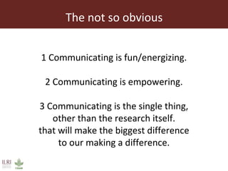 Why communicate  animal genetics research  