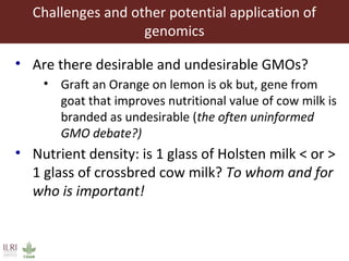 Improving livestock productivity and resilience in Africa: Application of genetic technologies and challenges