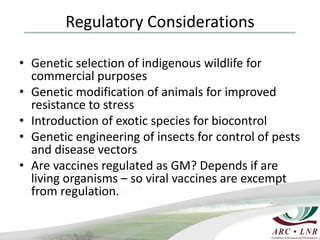 Livestock genomics—Experiences from South Africa