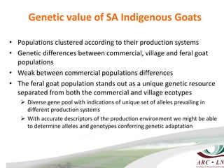 Livestock genomics—Experiences from South Africa