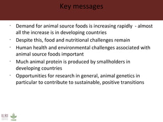 The changing livestock sector in developing countries: The context for animal genetic research