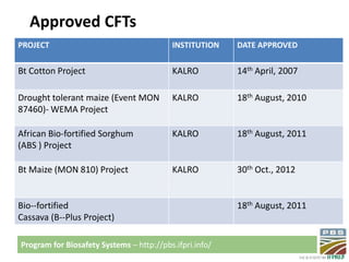 Biosafety regulatory framework in Kenya 