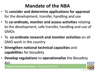 Biosafety regulatory framework in Kenya 