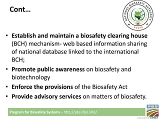 Biosafety regulatory framework in Kenya 