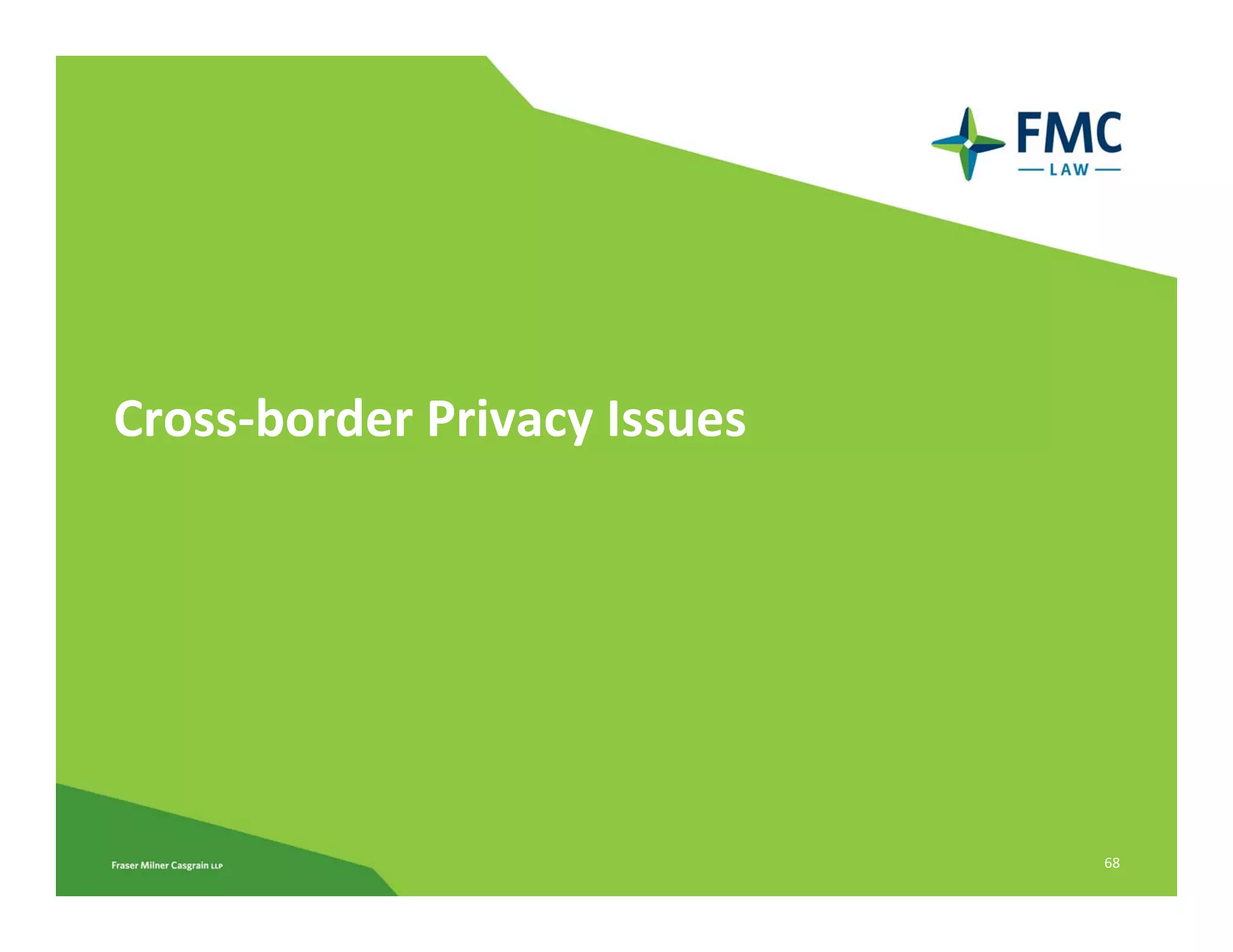Cross‐border Privacy Issues




                              68
 
