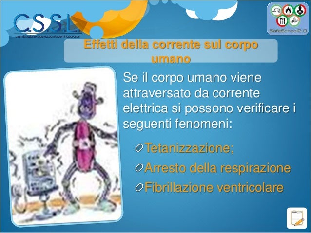 Effetti Corrente Elettrica Sul Corpo Umano B4 rischio elettrico def