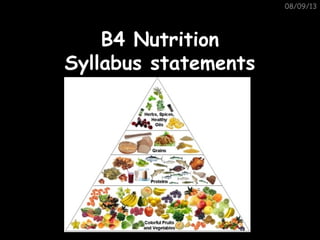 08/09/13
B4 NutritionB4 Nutrition
Syllabus statementsSyllabus statements
 