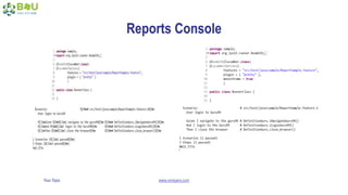 Your Topic www.company.com
Reports Console
 
