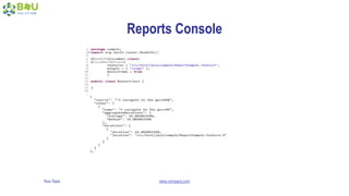 Your Topic www.company.com
Reports Console
 