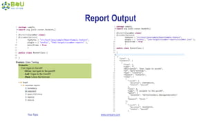 Your Topic www.company.com
Report Output
 