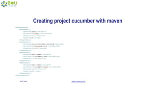 Your Topic www.company.com
Creating project cucumber with maven
 
