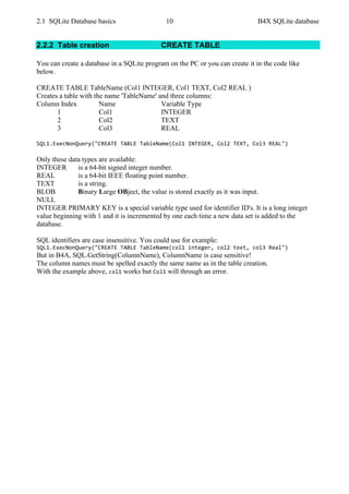 B4X SQLite Databases v1.9 | PDF