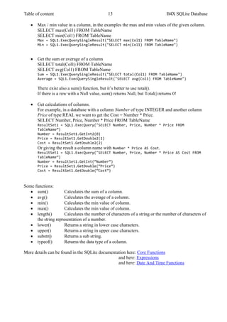 B4X SQLite Databases v1.9 | PDF