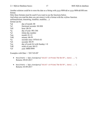 B4X SQLite Databases v1.9 | PDF