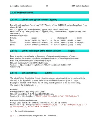 B4X SQLite Databases v1.9 | PDF